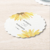 Minimalistische Hochzeit von Sonnenblumen Untersetzer (angewinkelt)