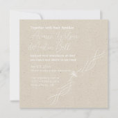 Minimalistische Hochzeit von Tan und Weiß Einladung (Vorderseite)