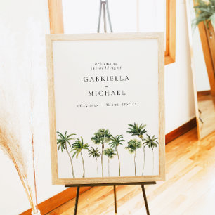 Minimalistische Hochzeit von Tropenpalmen Poster