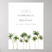 Minimalistische Hochzeit von Tropenpalmen Poster (Vorne)