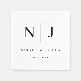 Minimalistische Hochzeit von Typografie Serviette