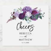 Minimalistische Hochzeit von Wasserfarben Bierflaschenetikett (Einzelnes Label)