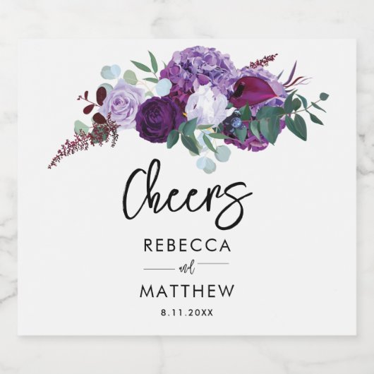 Minimalistische Hochzeit von Wasserfarben Bierflaschenetikett (Einzelnes Label)