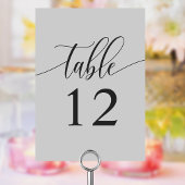 Minimalistische Hochzeit von weichem Grau Tischnummer