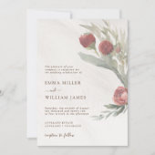 Minimalistische Hochzeit von Weiß und Rot Einladung (Vorderseite)