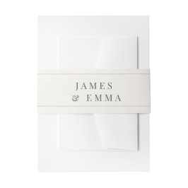 Minimalistische Hochzeit | Warmes Weiß Einladungsbanderole