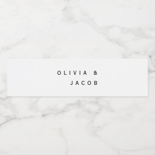 Minimalistische Hochzeit Wasserflaschenetikett (Einzelnes Label)