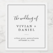 Minimalistische Hochzeit Weinetikett (Einzelnes Label)