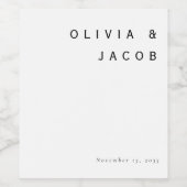 Minimalistische Hochzeit Weinetikett (Einzelnes Label)
