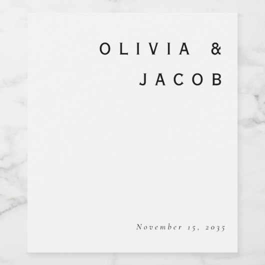 Minimalistische Hochzeit Weinetikett (Einzelnes Label)