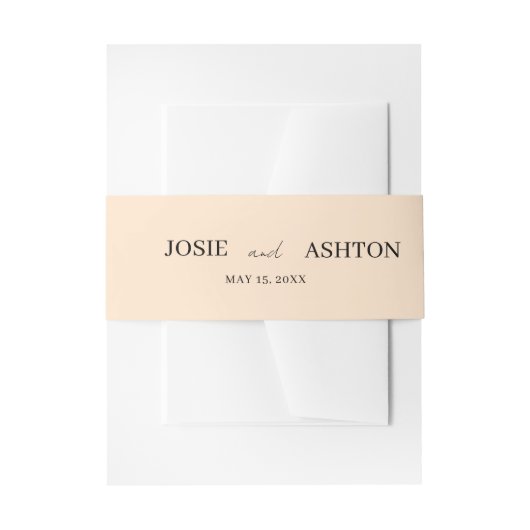 Minimalistische Hochzeit weiß oder schwarz Persona Einladungsbanderole (Vorderseite Beispiel)