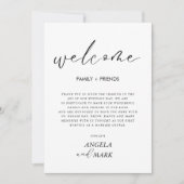 Minimalistische Hochzeit Willkommenskarte Einladung (Vorderseite)