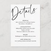 Minimalistische Hochzeitdetails Begleitkarte (Vorderseite)