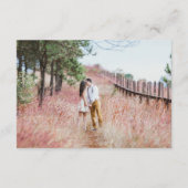 Minimalistische Hochzeitdetails mit Foto Begleitkarte (Rückseite)