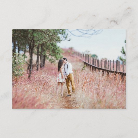 Minimalistische Hochzeitdetails mit Foto Begleitkarte (Rückseite)