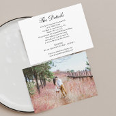 Minimalistische Hochzeitdetails mit Foto Begleitkarte