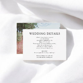 Minimalistische Hochzeitdetails mit Foto Begleitkarte