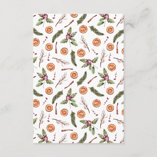 Minimalistische Hochzeiten im rustikalen Winter Begleitkarte (Rückseite)