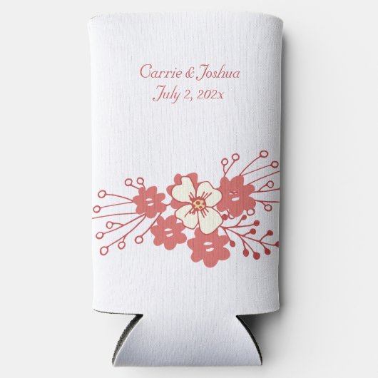 Minimalistische Hochzeiten in Rot und Weiß Selters Dosenkühler (Vorderseite)