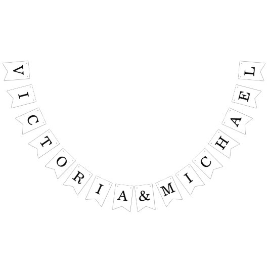 Minimalistische Hochzeiten mit einfachen Schwarz-W Wimpelkette (Alle)