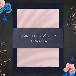Minimalistische Hochzeiten von Navy Blue & Pink-In Einladungsbanderole