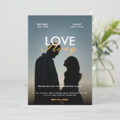 Minimalistische Hochzeitfilm-Poster-Foto-Liebe Einladung (Stehend Vorderseite)