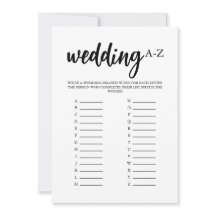 Minimalistische Hochzeitkarte A-Z