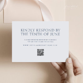 Minimalistische Hochzeitkarte mit QR-Code RSVP Karte