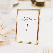Minimalistische Hochzeitkarte Tischnummer