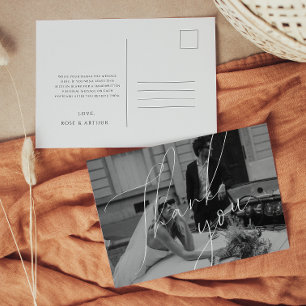 Minimalistische Hochzeits-Dankeskarten mit Skript- Postkarte