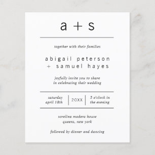 Minimalistische Hochzeits-Einladungskarte mit Foto Flyer