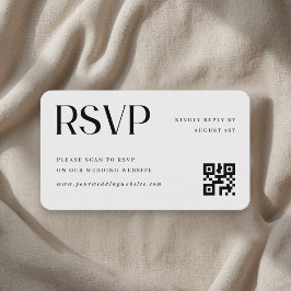 Minimalistische Hochzeits-QR-Code-RSVP Begleitkarte