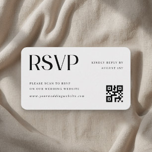 Minimalistische Hochzeits-QR-Code-RSVP Begleitkarte