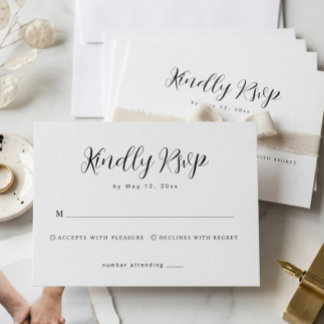 Minimalistische Hochzeits-RSVP-Antwortkarte RSVP Karte