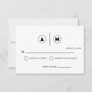 Minimalistische Hochzeits-RSVP-Karte Einfach Sch Einladung