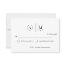 Minimalistische Hochzeits-RSVP-Karte | Einfach Sch