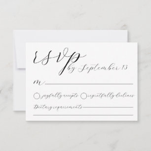 Minimalistische Hochzeits-RSVP-Karte   Einfach Sch Einladung