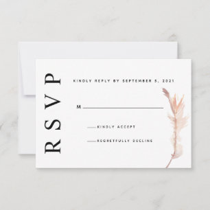 Minimalistische Hochzeits-RSVP-Karte mit Blush Pam RSVP Karte