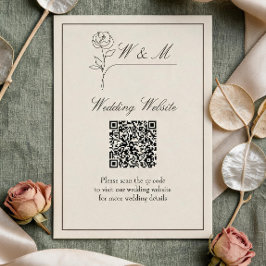 Minimalistische Hochzeits-Website QR-Code-Beilagek Begleitkarte