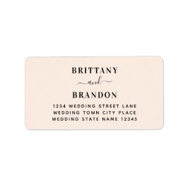 Minimalistische Hochzeitsadresse in Rosa Adressaufkleber