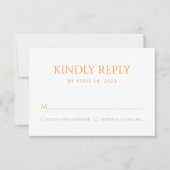 Minimalistische Hochzeitsaktionskarte RSVP Karte (Vorderseite)