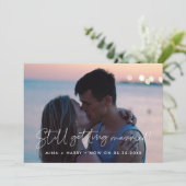 Minimalistische Hochzeitsaktualisierung Ankündigung (Stehend Vorderseite)