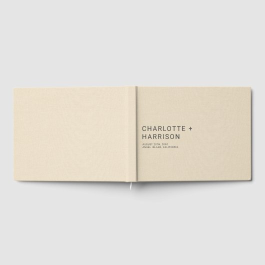 Minimalistische Hochzeitscreme-Imitate Gästebuch (Voll)