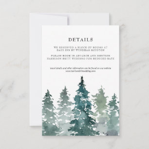 Minimalistische Hochzeitsdetailkarte   Aquarell Ki