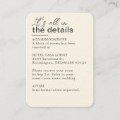 Minimalistische Hochzeitsdetails Begleitkarte (Vorderseite)