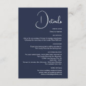 Minimalistische Hochzeitsdetails Begleitkarte (Vorderseite)