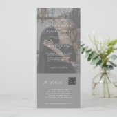 Minimalistische Hochzeitsdetails des modernen Foto Einladung (Stehend Vorderseite)