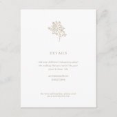 Minimalistische Hochzeitsdetails für Olivenbaum |  Begleitkarte (Vorderseite)