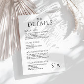 Minimalistische Hochzeitsdetails Karte Modernes Ge