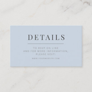Minimalistische Hochzeitsdetails Karte | Staubiges